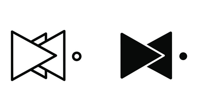 Contrast between abstract and solid play pause button icons