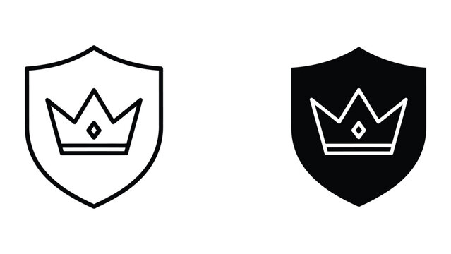 Contrasting heraldic shields featuring crown symbols in different color schemes