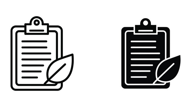 Clipboards with leaf icons representing nature and documentation