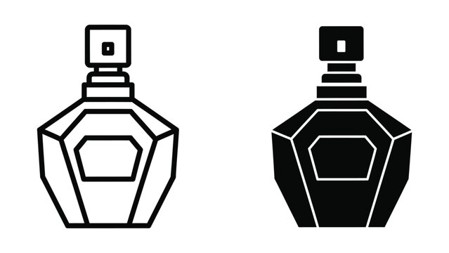 Contrasting perfume bottles with distinct color schemes and similar geometric designs