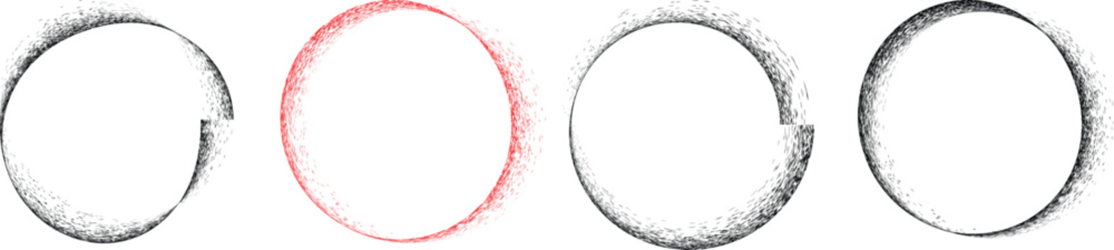  Distress basic geometric shape design . Noise dispersion circle logo . Spray effect .Grunge, grainy, gritty texture with circle frame. Distressed circle element .vector
