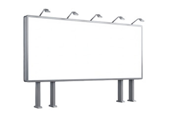 Obraz premium Large rectangular billboard structure with four support pillars and five overhead lighting fixtures