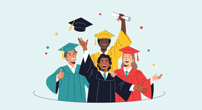 Abstract Flowing Lines Pattern Representing Academic Graduation Gown