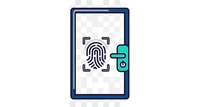 A smartphone with a fingerprint scanner and a secure lock icon