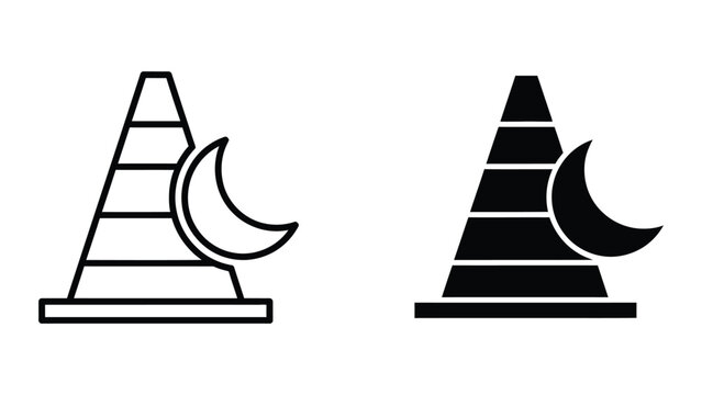 Comparison of the vim text editor logo in outline and filled versions with moon symbols