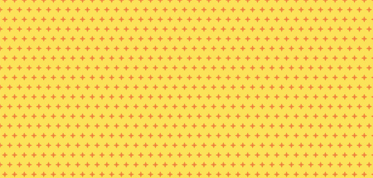 Yellow and orange seamless geometric pattern with abstract star shapes. Decorative repeating background texture design, warm colors.