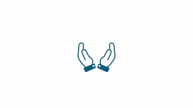 Minimalist animation of money coin disappearing from cupped hands representing financial loss and economic instability.