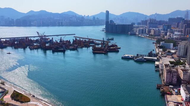 Kai Tak Sports Park Cruise Terminal Hong Kong Kowloon city, a multi purpose athletes venue stadium and public sports ground with commercial and residential construction project near Victoria harbour, 