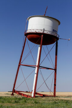 Crooked Water Tower in Small Town Along Historic Route 66, Groom, Texas, 