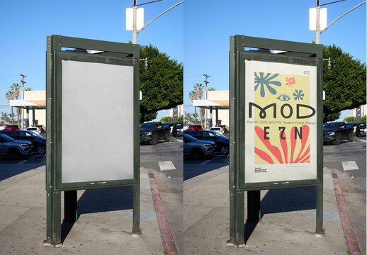 Urban panel Mockup in Los Angeles Street