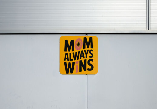 Mockup of yellow panel in Barcelona