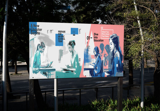 Mockup billboard Display in Barcelona City Center