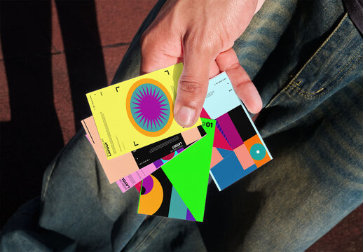 Business Card Mockup Held in Hand