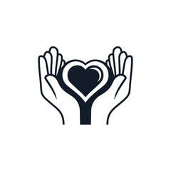 Obraz premium Hands cradling a heart symbol representing care and compassion for others.