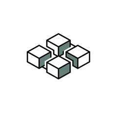 Obraz premium Interconnected cubes representing network or data structure concept.
