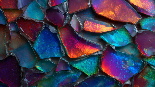 un dise&ntilde;o de fondo con textura de pedazos peque&ntilde;os de vidrios quebrados coloridos llamativos vibrantes con dise&ntilde;o de espectro artistico 