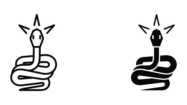Ancient egyptian symbols of the uraeus with distinct styling variations