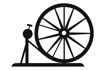 Fototapeta premium Hypnotic Spinning Wheel Slowing Down Graphic Design in Minimalist Black and White