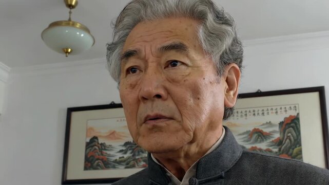 Close-up of an elderly man indoors Close-up of an elderly man portrait