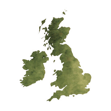 PNG Detailed green UK map illustration.