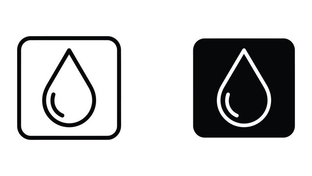 Contrasting water droplet icons with different background styles