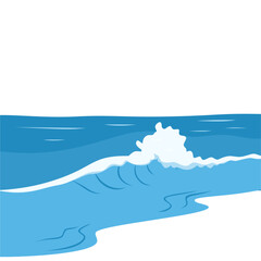 Obraz premium Ocean wave breaking on beach vector illustration