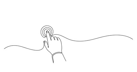 Obraz premium Illustration of hand touching ripple on water surface with index finger. no editable stroke