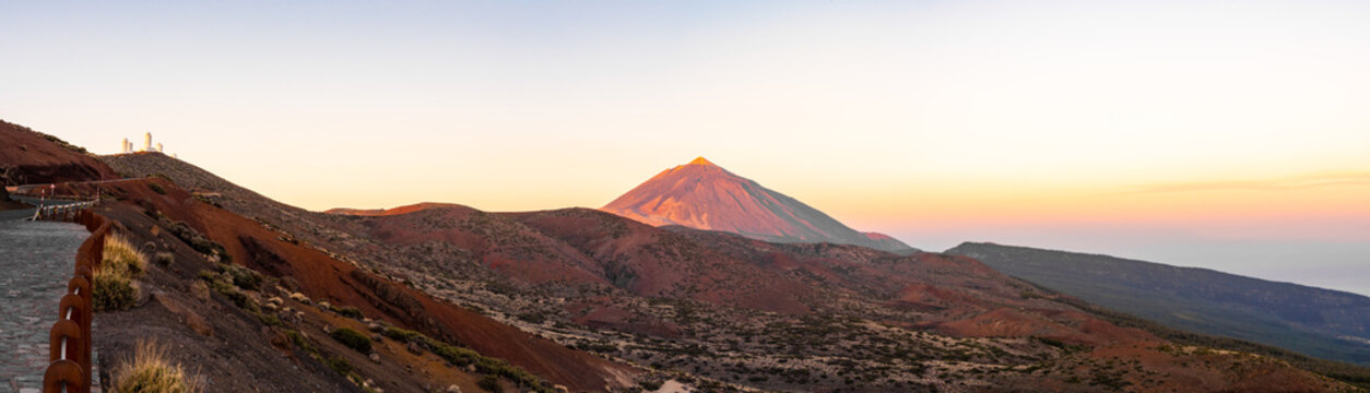 Mount teide national park sunset view from trail
