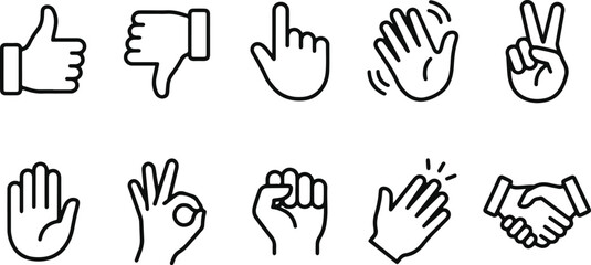 Fototapeta premium A set of hand gestures