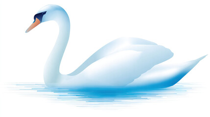 Naklejka premium Graceful Swan Gliding on Water