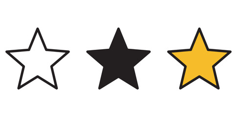 Obraz premium Three stars in different colors are shown in a simple graphic design