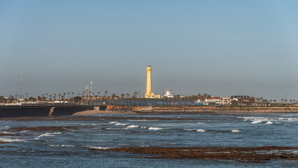 The Historic El Hank Lighthouse on the Rocky Coast of Casablanca