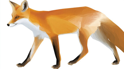 Fototapeta premium Fox walking in a minimalist style