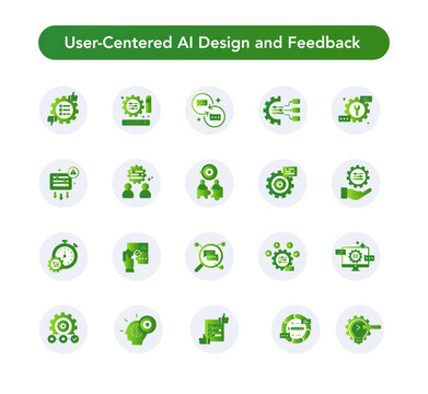 User-Centered AI Design and Feedback icon, Designing AI Systems Around Human Needs with Real-Time User Input, Improve AI Experiences with Intelligent Feedback Loops.