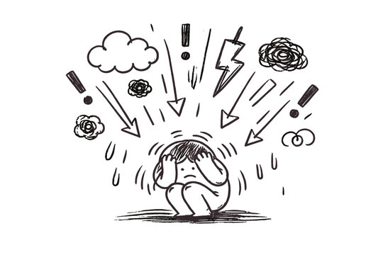 Imperfect shrinking simple image style naive doodle messy person generation under vector