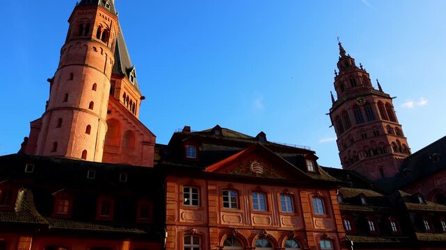 the historic german dom church of mainz 4k 25fps video