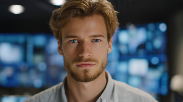 Machine learning algorithm highlights synthetic voice patterns and facial inconsistencies on split-screen analysis dashboard in media forensics verification center, perfect for content authenticatio