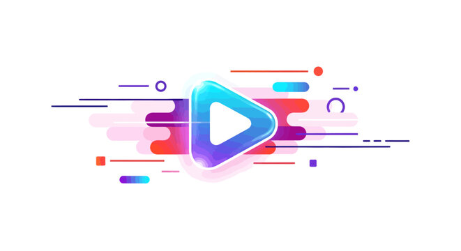 A colorful play button icon design.