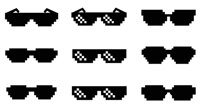 Pixelated Sunglasses Collection Black and White.