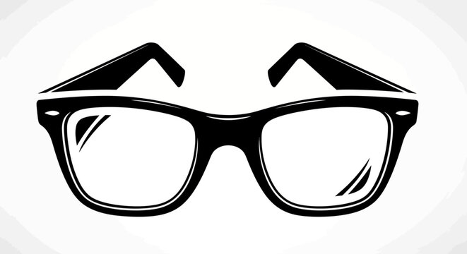 Stylish Black Rimmed Glasses with Clear Lenses.