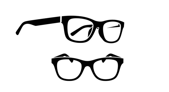 Two pairs of stylish black-rimmed eyeglasses on a clean white background.