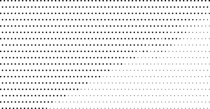 A dense grid of tiny black dots and other small shapes arranged in rows and columns on a white background isolated on transparent background, Vector, illustration