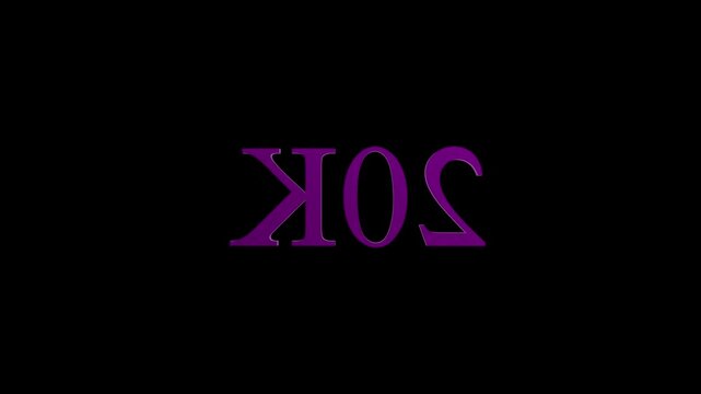 Abstract 20K text animation. 20k Followers Celebration 3d text animation on transparent background. with 4k video animation.