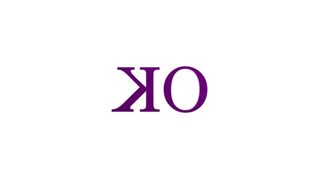 Video animation text ok icon, on a white chroma key background, with 4k video animation.