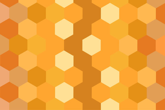 Hand-drawn illustration of a honeycomb background in a warm and natural artistic style. Seamless hexagonal pattern inspired by real honey cells, symbolizing nature, beekeeping, and organic production