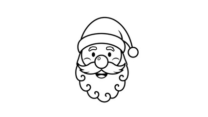Obraz premium Cartoon santa claus face vector illustration on white background