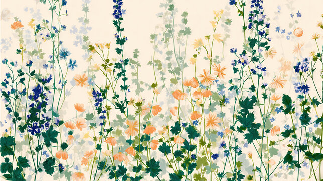 Colorful Wildflowers in a Meadow Setting