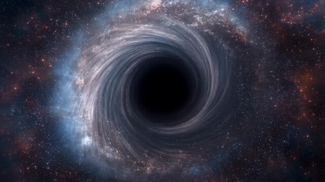 Stunning view of a swirling black hole in deep space, showcasing the mysteries of the universe and the power of gravitational forces