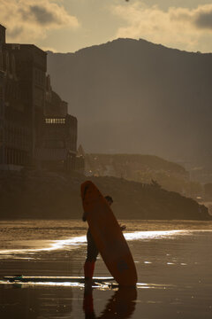Surfist waiting to the partner