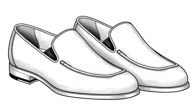 Elegant white dress loafers with brogue detailing and elastic side gusset for comfortable footwear design